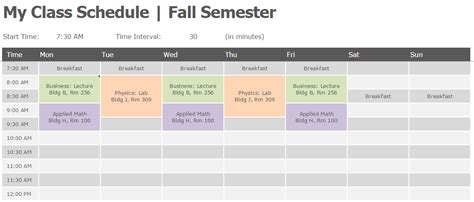 CLASS SCHEDULE 1st Semester, .